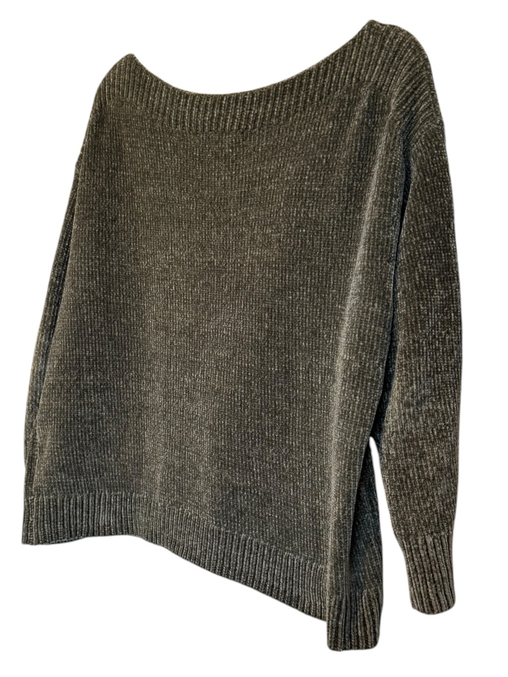 Tommy Bahama Off-Shoulder Ribbed Sweater in Charcoal